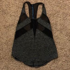 Lululemon Athletica Gray Mesh Cutout Tank
